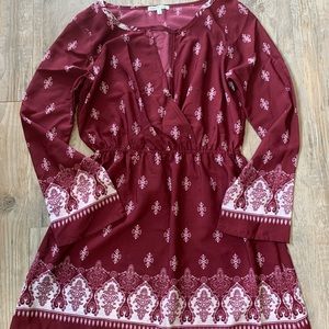 Red Patterned Charlotte Russe Dress Size Small
